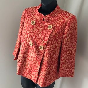 NWT TALBOTS ORANGE FLORAL PRINT JACKET SZ 4 PETITE
